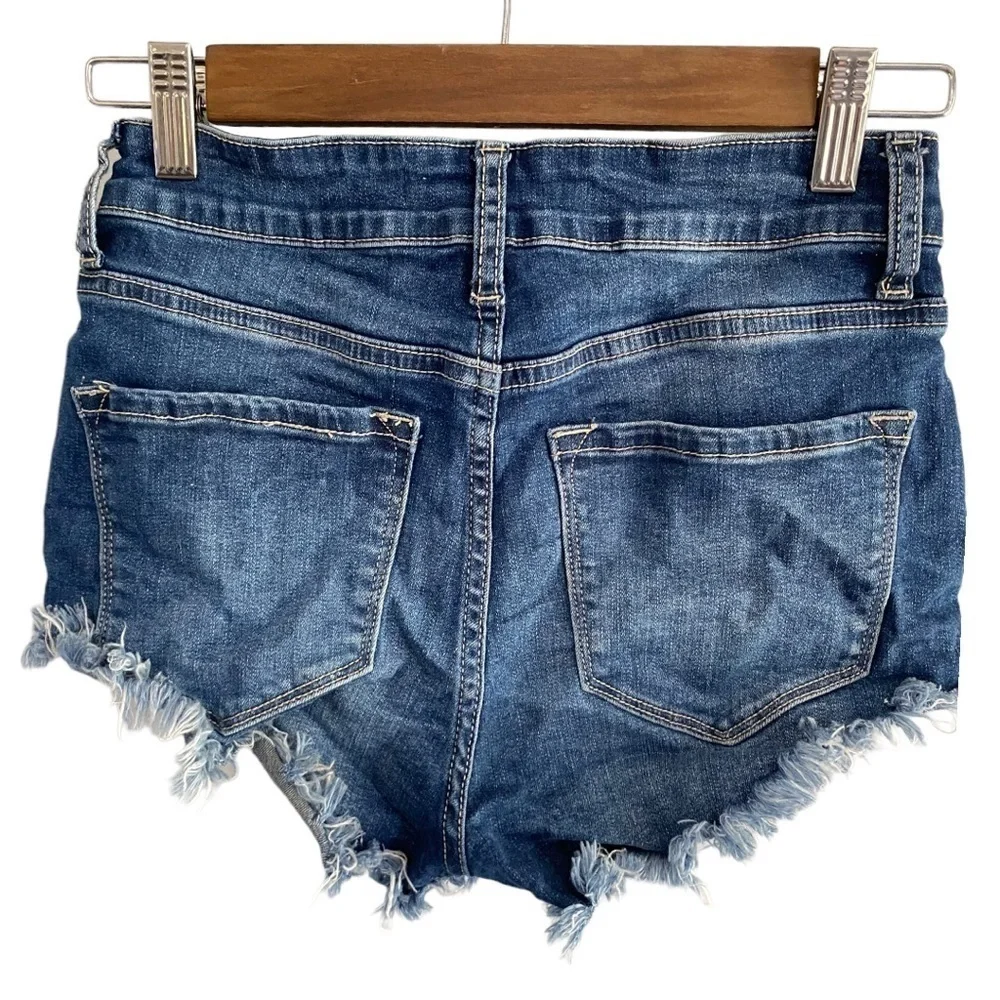 Kancan Womens Jean Shorts Size 5 Cutoff Distressed Denim - Picture 2 of 8
